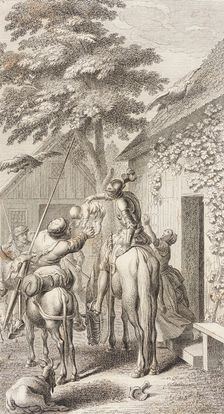 Plate XXIII from Life and Adventures of the Knight Don Quixote de la Mancha, 1780. Creator: Daniel Berger
