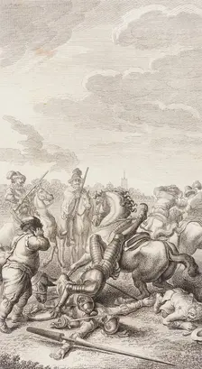Plate XXIV from Life and Adventures of the Knight Don Quixote de la Mancha, 1780. Creator: Daniel Berger