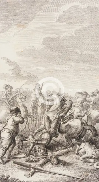 Plate XXIV from Life and Adventures of the Knight Don Quixote de la Mancha, 1780. Creator: Daniel Berger.