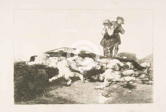 Plate18 from 'The Disasters of War' (Los Desastres de la Guerra): 'Bury them and keep quie..., 1810. Creator: Francisco Goya.