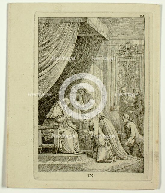 Plates 9-11, from Nella Venuta, 1764. Creator: Franz Edmund Weirotter.