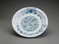 Platter fragment with phoenix design, 1350-1368. Creator: Unknown