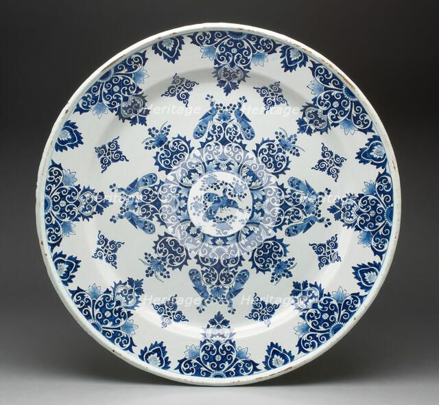 Platter, Rouen, c. 1700/20. Creator: Unknown.