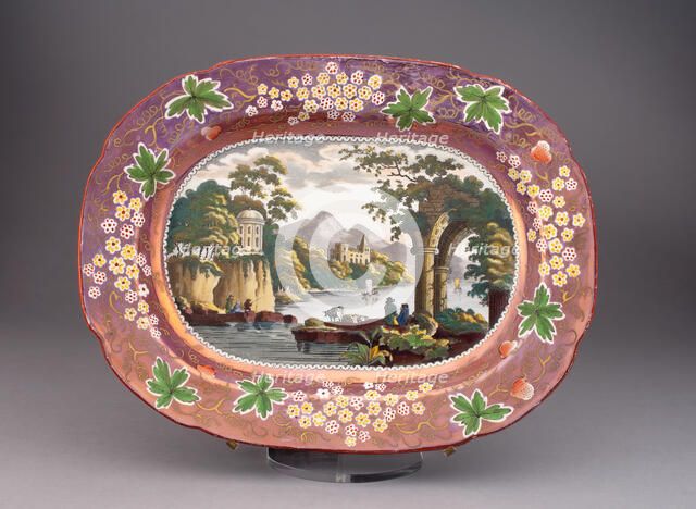 Platter, Staffordshire, 1820/30. Creator: Staffordshire Potteries.