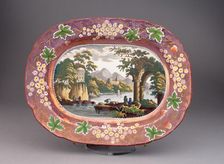 Platter, Staffordshire, 1820/30. Creator: Staffordshire Potteries