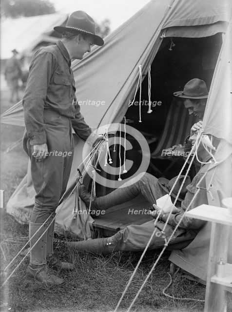 Plattsburg Reserve Officers Training Camp - Dudley Field Malone, Center, 1916. Creator: Harris & Ewing.