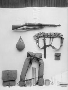 Plattsburg. Reserve Officers Training Camp - Kit Taken By D.C. Men To Plattsburg, 1916. Creator: Harris & Ewing