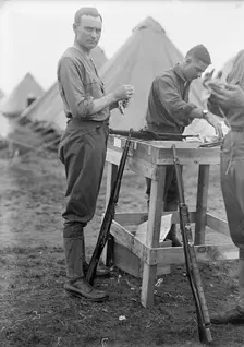 Plattsburg Reserve Officers Training Camp - Jimmie Mitchell of New York, 1916. Creator: Harris & Ewing