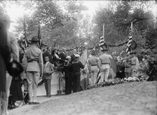 Plattsburg. Reserve Officers Training Camp - Regular Army Officers in Comman, Right, Talking...,1916 Creator: Harris & Ewing