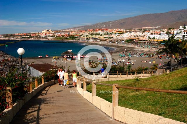 Playa de Torviscas beach, Playa de las Americas, Tenerife, Canary Islands, 2007. Creator: Peter Thompson.