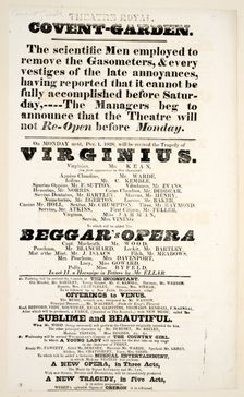 Playbill for the Theatre Royal Covent Garden, 1828