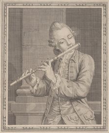 Player of a transverse flute, 18th century., 18th century. Creator: Anon