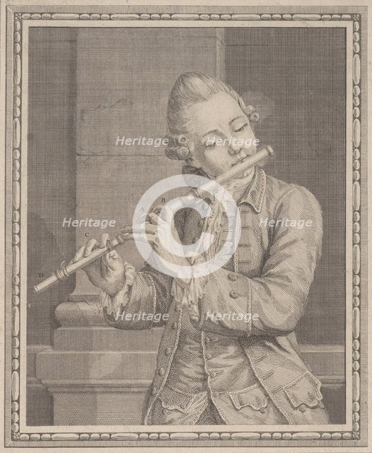Player of a transverse flute, 18th century., 18th century. Creator: Anon.
