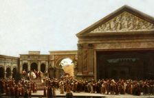 Players on stage in the Oberammergau Passion Play, 1922. Creator: Henry Traut