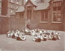 Playground scene, Hugh Myddelton School, Finsbury, London, 1906
