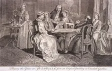 Playing the game at quadrille c1745. Artist: Anon