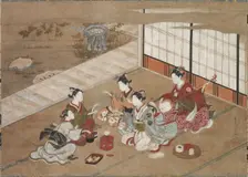 Playing the "Hand Game", c. 1760. Creator: Yasumasa Hasegawa (Japanese)
