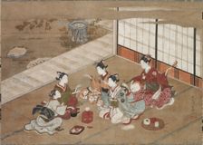 Playing the "Hand Game", c. 1760. Creator: Yasumasa Hasegawa (Japanese)