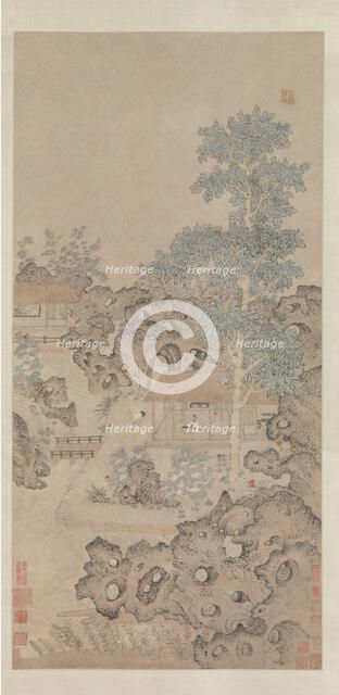 Playing the zither for a crane, mid-16th century. Creator: Unknown.