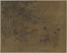 Playing the Zither under Pine Trees, Possibly Ming dynasty, 1368-1644. Creator: Unknown