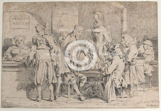 Playing Tric Trac, 1763., 1763. Creator: Philip James de Loutherbourg.