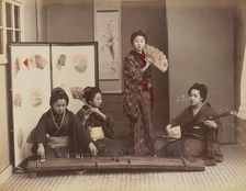 Playing with Music, 1870s-1890s. Creator: Kusakabe Kimbei