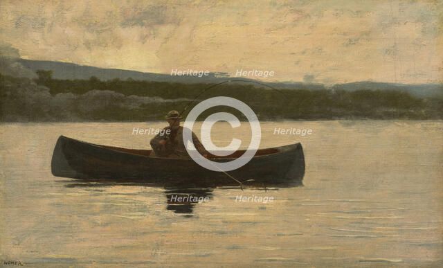 Playing A Fish, 1875, Reworked in 1890s. Creator: Winslow Homer.