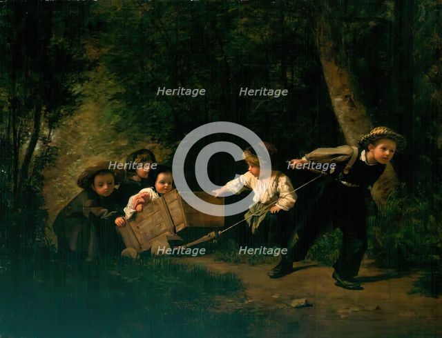 Playing at Horses, 1861. Creator: Pierre Edouard Frere.
