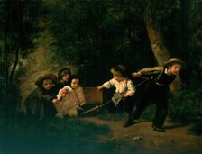 Playing at Horses, 1861. Creator: Pierre Edouard Frere