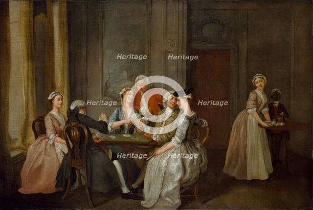 Playing At Quadrille, 1740-50. Creator: Francis Hayman.