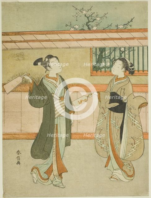 Playing Battledore and Shuttlecock, c. 1765/70. Creator: Suzuki Harunobu.