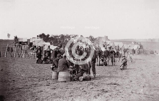 [Playing Cards, Winter Quarters]. Brady album, p. 129, 1861-65. Creator: Unknown.