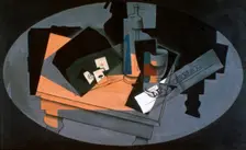 Playing Cards and Siphon 1916. Artist: Juan Gris