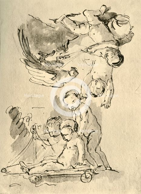 'Playing Cupids', c1757, (1928). Artist: Giovanni Battista Tiepolo.