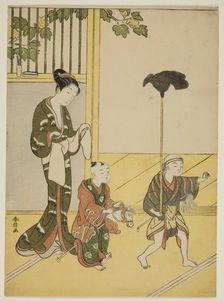Playing Daimyo's Procession, c. 1768/69. Creator: Suzuki Harunobu