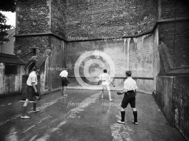 Playing fives, King's School, Ely, Cambridgeshire, 1920-1939. Artist: Marshall Keene and Company.