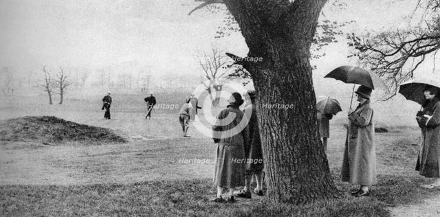 Playing golf on Tooting Bec Common, London, 1926-1927. Artist: Unknown