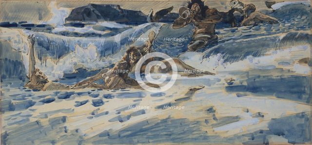 Playing naiads and tritons, 1896-1898. Artist: Vrubel, Mikhail Alexandrovich (1856-1910)