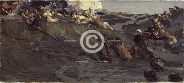 Playing naiads and tritons, 1899. Artist: Vrubel, Mikhail Alexandrovich (1856-1910)