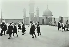 Playing netball, Myrdle Street Girls School, Stepney, London, 1908