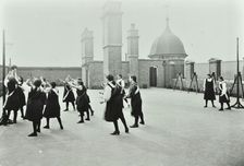 Playing netball, Myrdle Street Girls School, Stepney, London, 1908