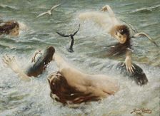 Playing nymphs. Creator: Knüpfer, Benes (1844-1910)