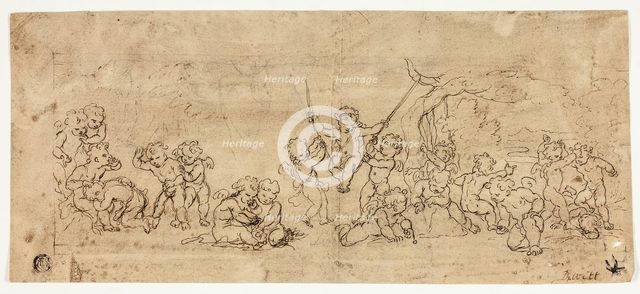 Playing Putti, n.d. Creator: Possibly Jacob de Wit (Dutch, 1695-1754) or an unknown artist (Dutch, 18th century).