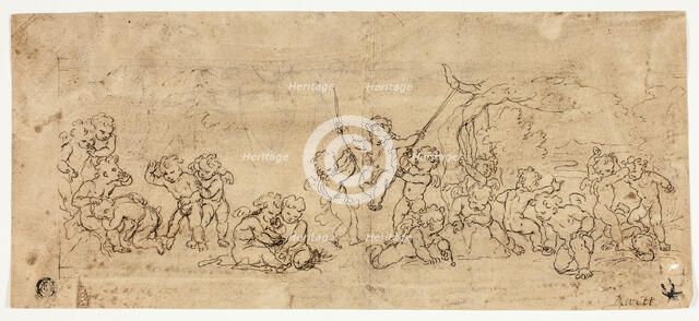 Playing Putti, n.d. Creator: Possibly Jacob de Wit (Dutch, 1695-1754) or an unknown artist (Dutch, 18th century).