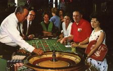 Playing roulette in a casino, Las Vegas, Nevada, USA, 1967