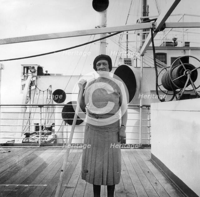 Playing shuffleboard on a Cunard Line cruise to the West Indies, January-March 1931. Artist: Unknown