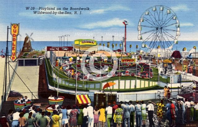Playland amusement park on the Boardwalk, Wildwood-By-The-Sea, New Jersey, USA, 1940. Artist: Unknown