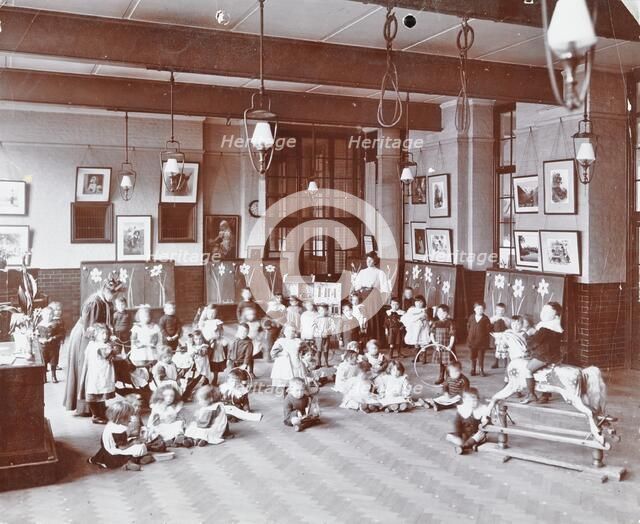Playtime, John Ruskin School, Southwark, London, 1908.  Artist: Unknown.
