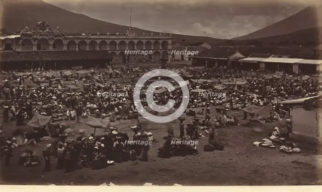 Plaza and Viceroy's Palace-Antigua de Guatemala, 1877. Creator: Eadweard J Muybridge.