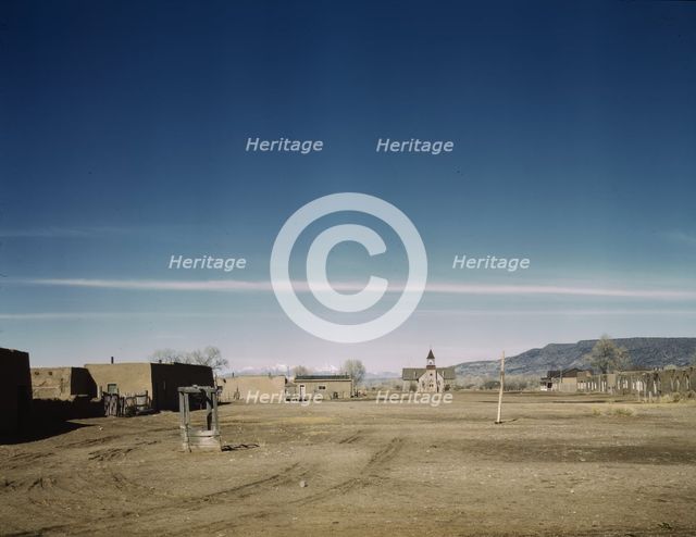 Plaza of Costilla, near the Colorado line, New Mexico, 1943. Creator: John Collier.